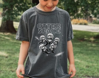 Children's Otter Space Shirt Funny Otter Space Tshirt Comfort Colors Vintage Kids Otter T-Shirts Gift for Childrens Birthday 100% Cotton