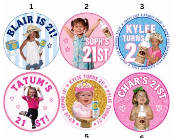 Custom 21st Birthday Buttons