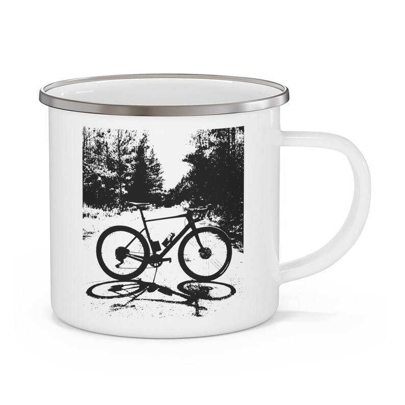 Gravel Bike Cykling Emalj Campingmugg, Cykelillustration bild 2