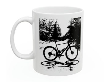 Gravel Bike Cycling Ceramic Mug, 11oz, Cycling Gift