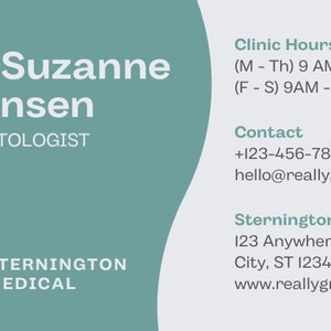 doctor appointment business card template
