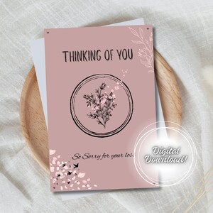 Sympathy Greeting Card: Sending Comforting Thoughts for Your Loss | Handmade Thinking of You Card (Mauve Cover)