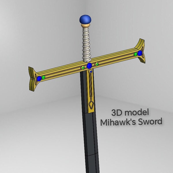 Spada Yoru Dracule Mihawk - modello di stampa 3D (STL file) - One Piece Live Action - Arma Cosplay