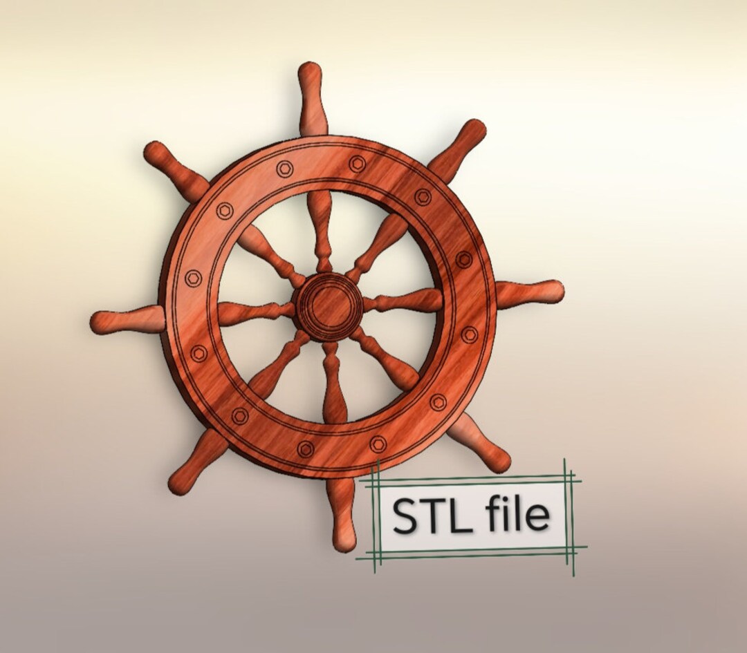 Ship's Rudder 3D Model STL FILE helm Wheel for 3D Printing or Engraving ...
