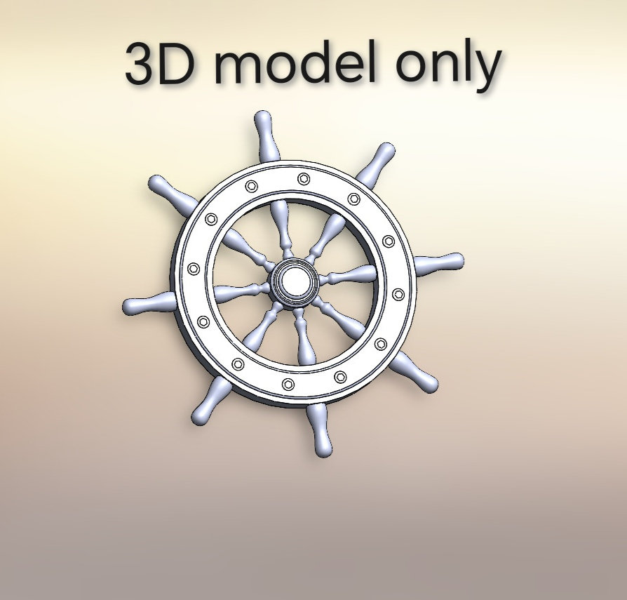 Ship's Rudder 3D Model (STL FILE) -helm - Wheel - for 3D Printing or ...