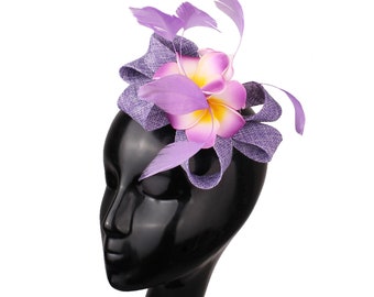 Flower Feather Fascinator ,Flower Headband Fascinator Weddings Ascot Hatinator Races