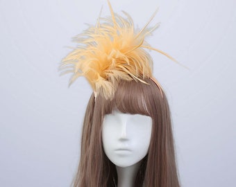 Feather Fascinator hoofdband, Vrouwen Fascinator Hoed voor Tea Party Church Derby Hat, Bruiloft