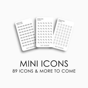 Mini Clear Matte Planner Stickers: Functional Icons (5mm)