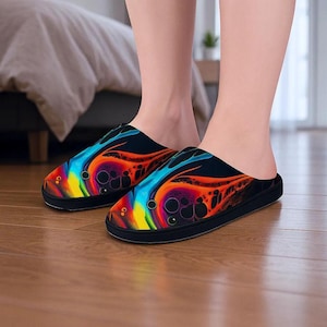 Colorful Slippers for Women, Cozy Indoor House Slippers, Soft Slippers Gift for Her, Womens Indoor Slippers Colorful, House Gift, House Gift
