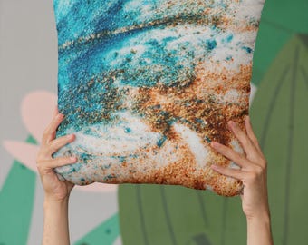 Beach Vibes, Spun Polyester Square Pillow, Decorative Throw Pillow with Modern Design, Pillow Cushion Insert Included, Multiple Sizes