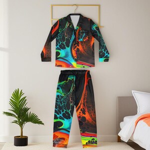 Colorful Satin Pajamas for Women, Matching Pajama Set, Bridesmaid Pajama Set, Plus Size Satin Pajama, Luxury Pajama Set, Gift for Her