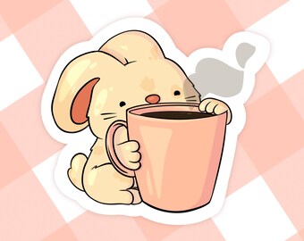Bunny Coffee - Sticker solo