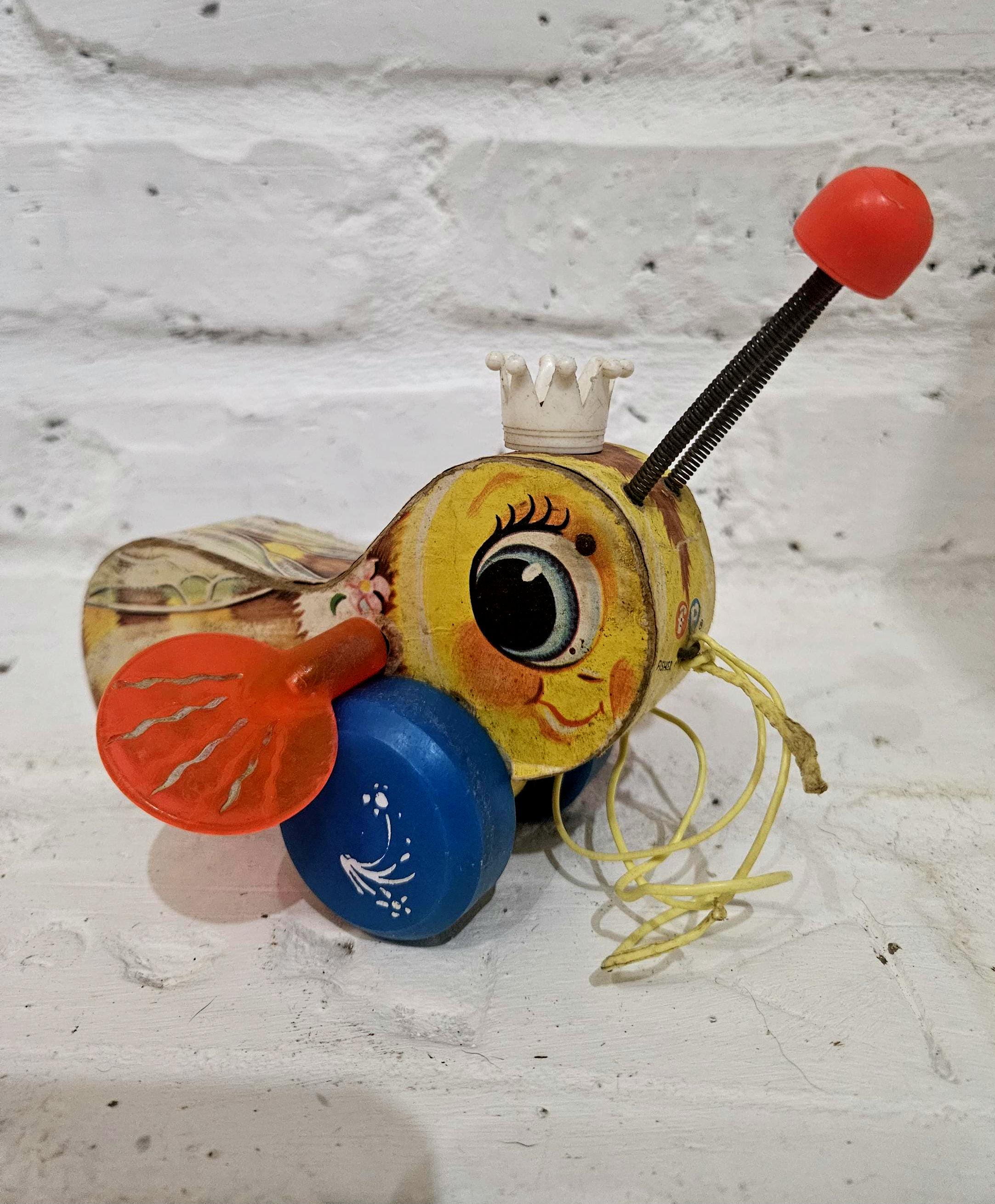 Fischer Price 1950s Pull Toy Queen Buzzy Bee Works Etsy