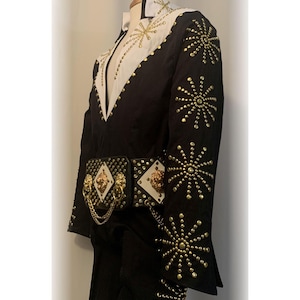 Elvis Cisco Kid Jumpsuit Tribute Artist Custom Size Stage Costume With Optional Leather Lion Belt Mens Womens Unisex  Made to Measure