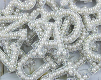personalized laser pearl letter patch, alphabet patch, customized letters patch, iron on patch, glue on patch, applique,DIY Bride
