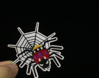 parche de tela de araña, parche de araña, hierro en parche, parche bordado, aplique, parche para chaqueta, parche para mochila