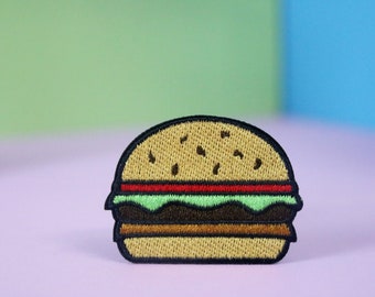 delicious cheese burger patch, iron on patch, embroidered patch, applique, patch for jacket, patch for backpack