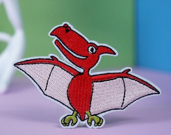 Aufnäher Dinosaurier Triceratops Bestickt – Bügelbild Für Kleidung, Taschen & Rucksäcke, Ca. 9,5 X 4,7 Cm