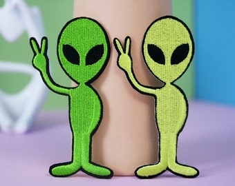 Alien patch, UFO patch, yeah, iron on patch, embroidered patch, applique, patch for jacket, patch for backpack