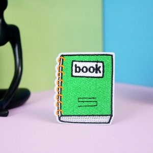 book patch, back to school patch, iron on patch, embroidered patch, applique, patch for jacket, patch for backpack