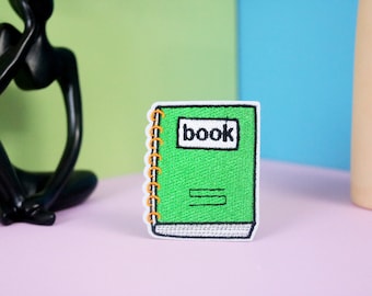 book patch, back to school patch, iron on patch, embroidered patch, applique, patch for jacket, patch for backpack
