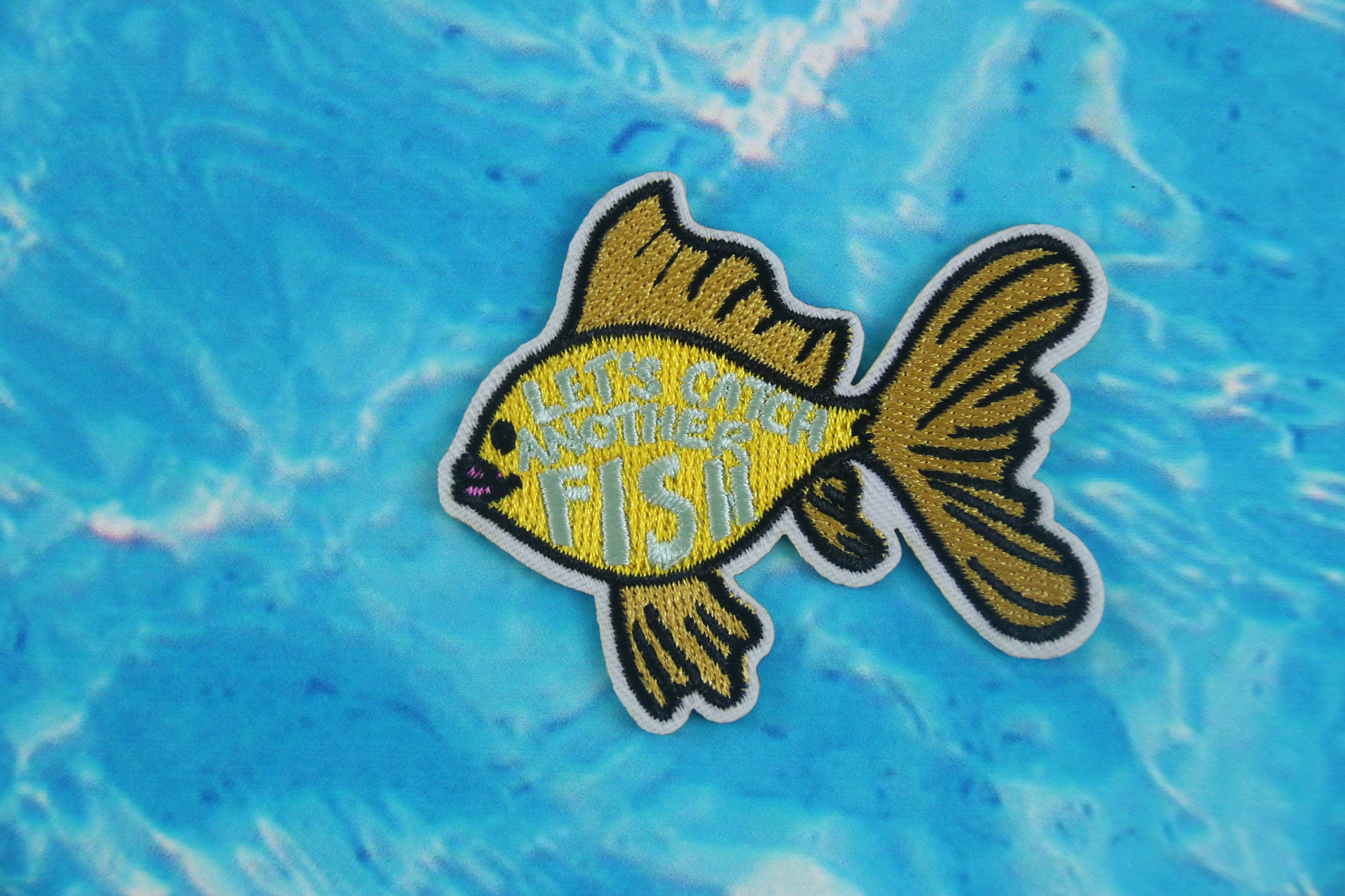 Goldfish Patch, Let's Catch Another Fish Patch, Iron on Patch ...