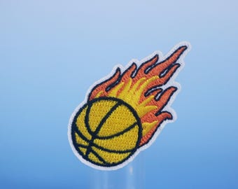 fliegender Basketball Patch, Swish Patch, schießen, Bügelbild, gestickter Aufnäher, Applikation, Patch für Jacke, Patch für Rucksack