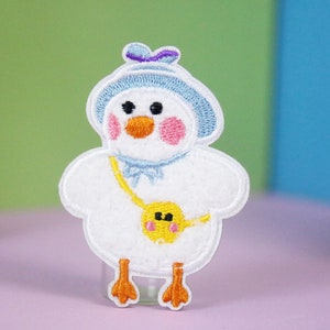 cute duck patch, sticker patch, iron on patch, embroidered patch, applique, patch for jacket, patch for backpack