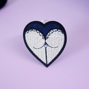 sexy heart patch, iron on patch, embroidered patch, applique, patch for jacket, patch for backpack