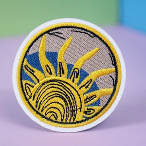 sunrise patch, sun patch, iron on patch, embroidered patch, applique, patch for jacket, patch for backpack