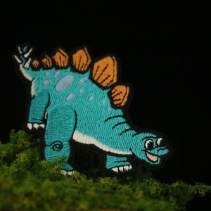 stegosaurus patch, dinosaur patch, iron on patch, embroidered patch, applique, patch for jacket, patch for backpack