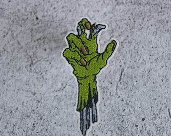 Parche de mano de zombi, Halloween, parche termoadhesivo, parche bordado, aplique, parche para chaqueta, parche para mochila
