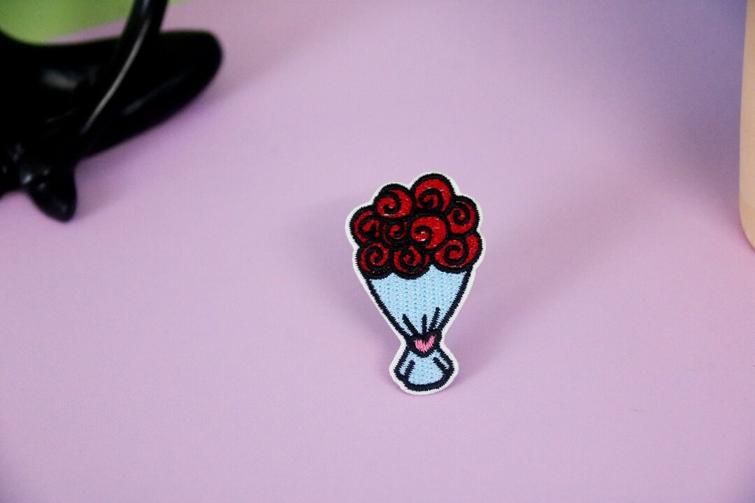 Tiny Bouquet Red Rose Flower Patch, Iron on Patch, Embroidered Patch ...