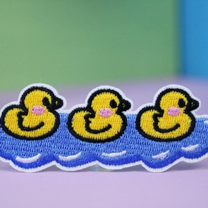 3 ducks patch, swimming ducks patch, iron on patch, embroidered patch, applique, patch for jacket, patch for backpack