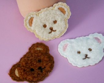 chenille babybeer patch, tijgerbeer patch, opstrijkbare patch, geborduurde patch, stoffen, patch voor jas, patch voor rugzak