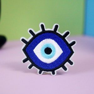 blue eye patch, eye of Horus patch, iron on patch, embroidered patch, applique, patch for jacket, patch for backpack