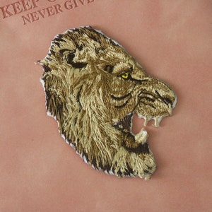lion patch, iron on patch, embroidered patch, applique, patch for jacket, patch for backpack