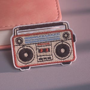 Embroidered Boombox Patch, Retro Applique for Jackets Backpacks