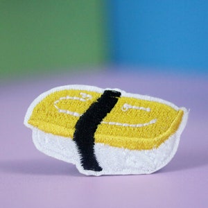 egg sushi patch, food patch,iron on patch, embroidered patch, applique, patch for jacket, patch for backpack