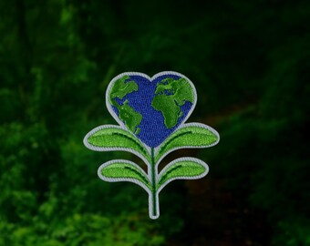 Patch de grama em forma de terra, patch de terra, patch para passar a ferro, patch bordado, aplique, patch para jaqueta, patch para mochila