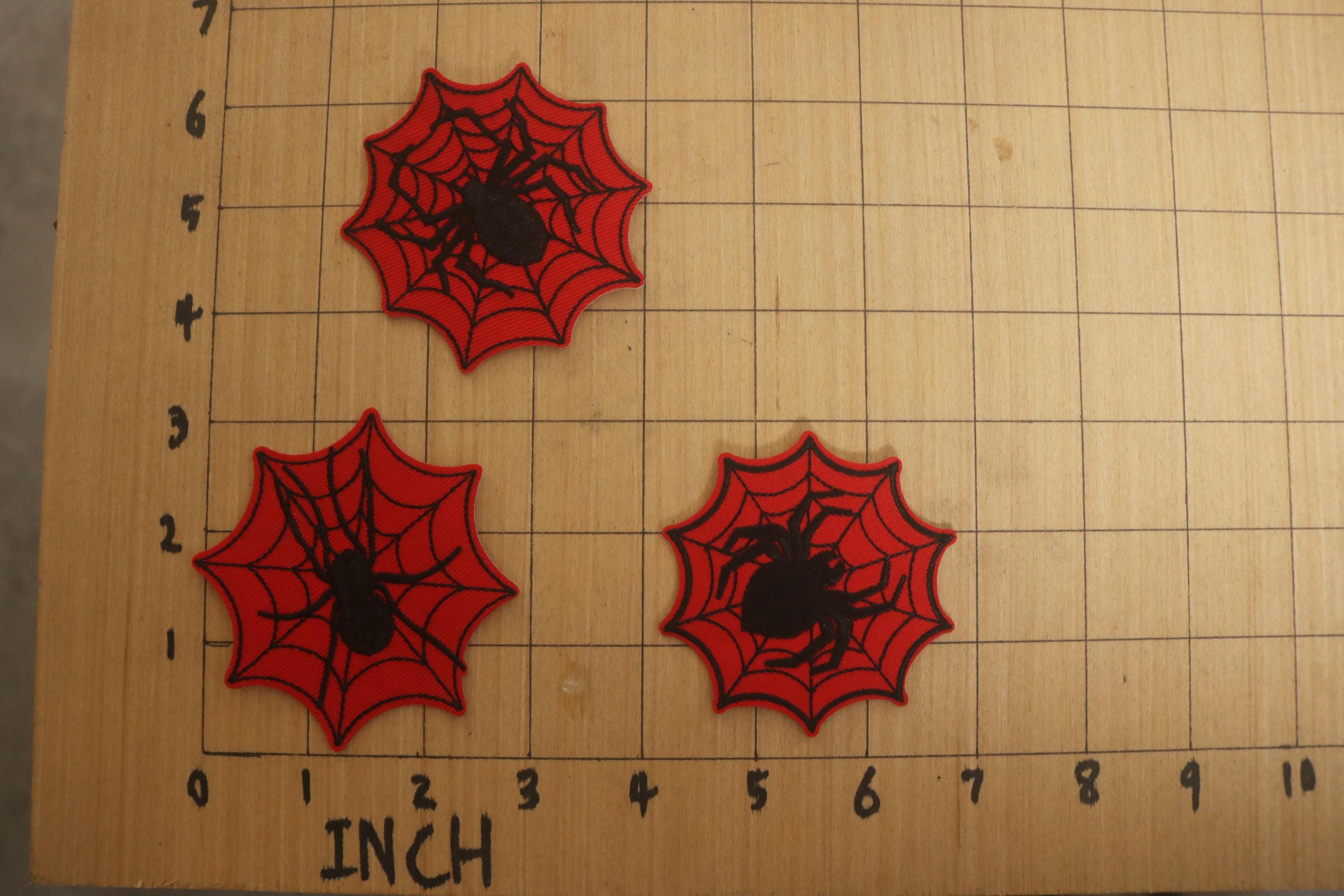 Spider Jacket Patch Spider With Spider Net Patch, Red, Iron on Patch, Embroidered Patch ...