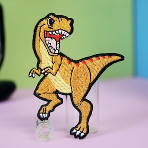 T-rex patch, dinosaur patch, iron on patch, embroidered patch, applique, patch for jacket, patch for backpack