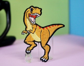 Patch de T-rex, patch de dinossauro, patch para passar a ferro, patch bordado, aplique, patch para jaqueta, patch para mochila