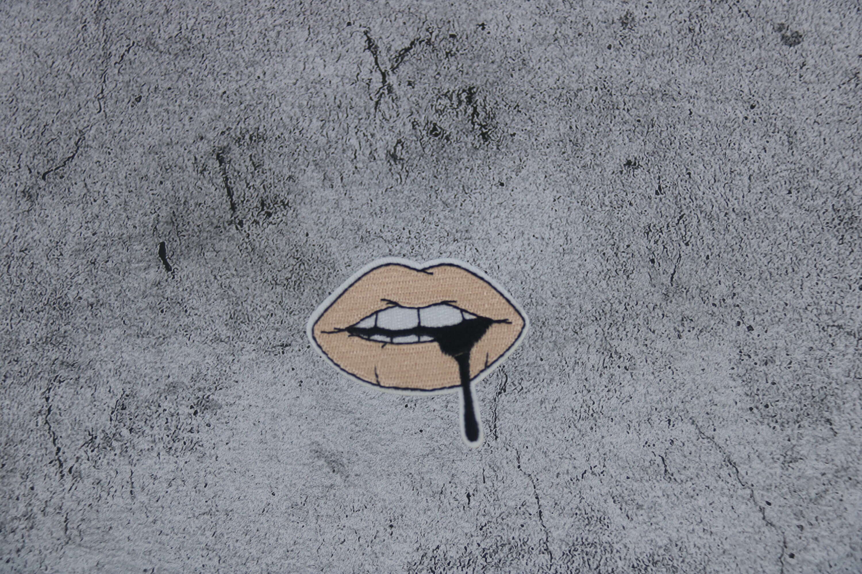 Drooling Patch, Mouth Patch, Punk Patch, Iron on Patch, Embroidered ...