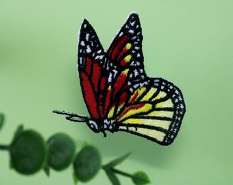 Danaus genutia patch, butterfly patch, iron on patch, embroidered patch, applique, patch for jacket, patch for backpack