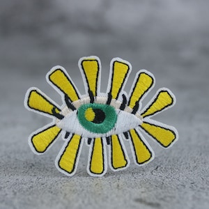 evil eye patch, eyelash patch, iron on patch, embroidered patch, applique, patch for jacket, patch for backpack