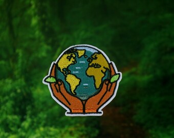 patch da Terra, patch para passar a ferro, patch bordado, aplique, patch para jaqueta, patch para mochila