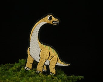 Brachiosaurus Patch, Dinosaurier Aufnäher, Bügelbild, gestickter Aufnäher, Applikation, Bügelbild für Jacke, Bügelbild für Rucksack