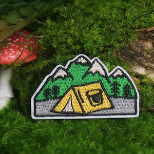 camping patch, tent patch, adventure patch, iron on patch, embroidered patch, applique, patch for jacket, patch for backpack