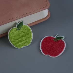 apple patch, fruit patch, iron on patch, embroidered patch, applique, patch for jacket, patch for backpack